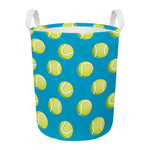 Tennis Theme Pattern Print Round Laundry Basket