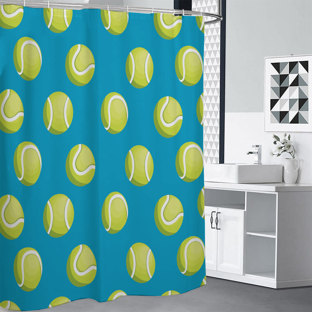 Tennis Theme Pattern Print Shower Curtain