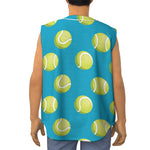 Tennis Theme Pattern Print Sleeveless Baseball Jersey