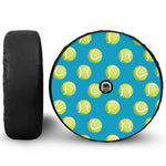 Tennis Theme Pattern Print Tire Cover With Camera Hole