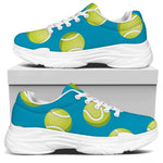 Tennis Theme Pattern Print White Chunky Shoes
