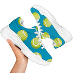 Tennis Theme Pattern Print White Chunky Shoes