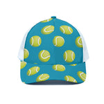 Tennis Theme Pattern Print White Mesh Trucker Cap
