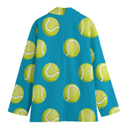 Tennis Theme Pattern Print Women's Blazer