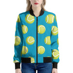 Tennis Theme Pattern Print Women's Bomber Jacket