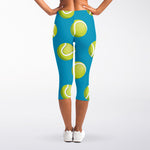 Tennis Theme Pattern Print Women's Capri Leggings