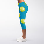 Tennis Theme Pattern Print Women's Capri Leggings