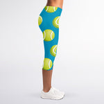 Tennis Theme Pattern Print Women's Capri Leggings