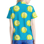 Tennis Theme Pattern Print Women's Polo Shirt