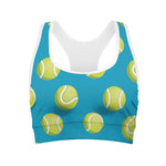 Tennis Theme Pattern Print Women's Sports Bra