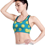 Tennis Theme Pattern Print Women's Sports Bra