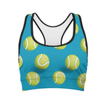 Tennis Theme Pattern Print Women's Sports Bra