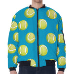 Tennis Theme Pattern Print Zip Sleeve Bomber Jacket