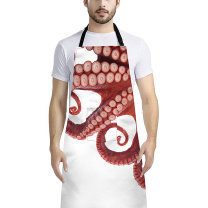 Tentacles Of Octopus Print Bib Apron With Pocket