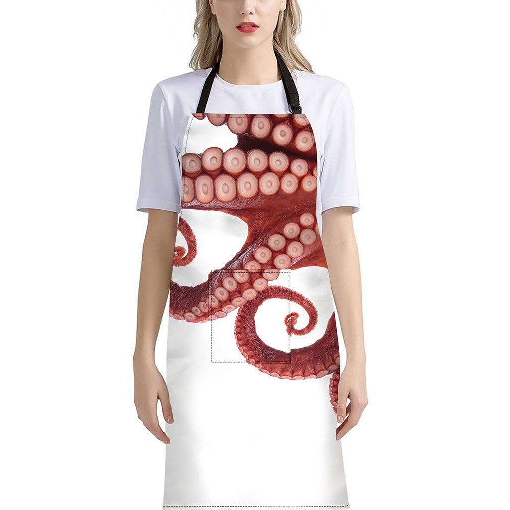 Tentacles Of Octopus Print Bib Apron With Pocket