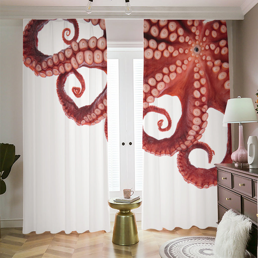 Tentacles Of Octopus Print Blackout Pencil Pleat Curtains
