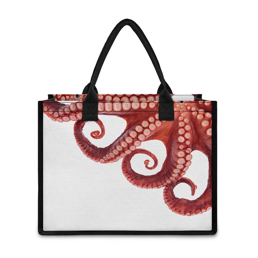 Tentacles Of Octopus Print Canvas Tote Bag