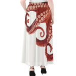 Tentacles Of Octopus Print Chiffon Maxi Skirt
