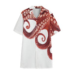 Tentacles Of Octopus Print Cotton Hawaiian Shirt