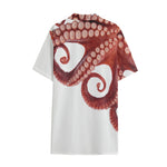 Tentacles Of Octopus Print Cotton Hawaiian Shirt