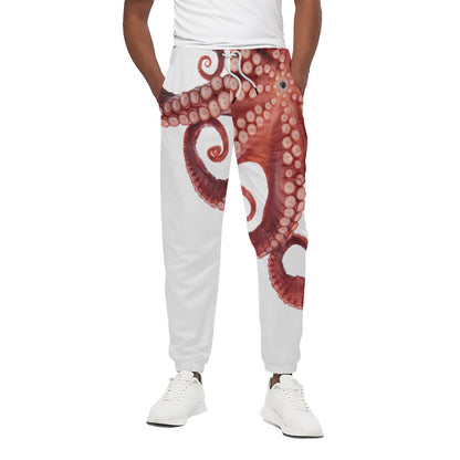 Tentacles Of Octopus Print Cotton Pants