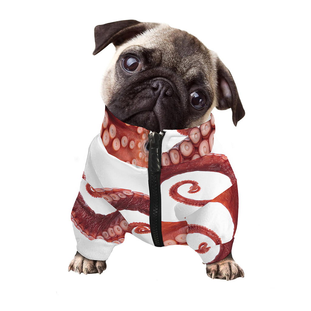 Tentacles Of Octopus Print Dog Zip Up Jacket