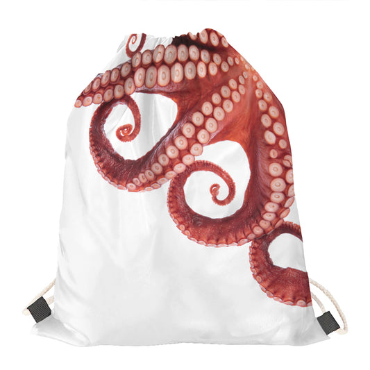 Tentacles Of Octopus Print Drawstring Bag