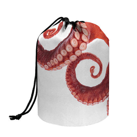 Tentacles Of Octopus Print Drawstring Makeup Bag