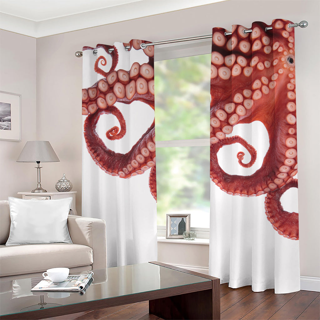 Tentacles Of Octopus Print Grommet Curtains