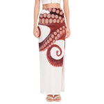 Tentacles Of Octopus Print High Slit Maxi Skirt