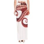 Tentacles Of Octopus Print High Slit Maxi Skirt