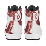 Tentacles Of Octopus Print High Top Leather Sneakers