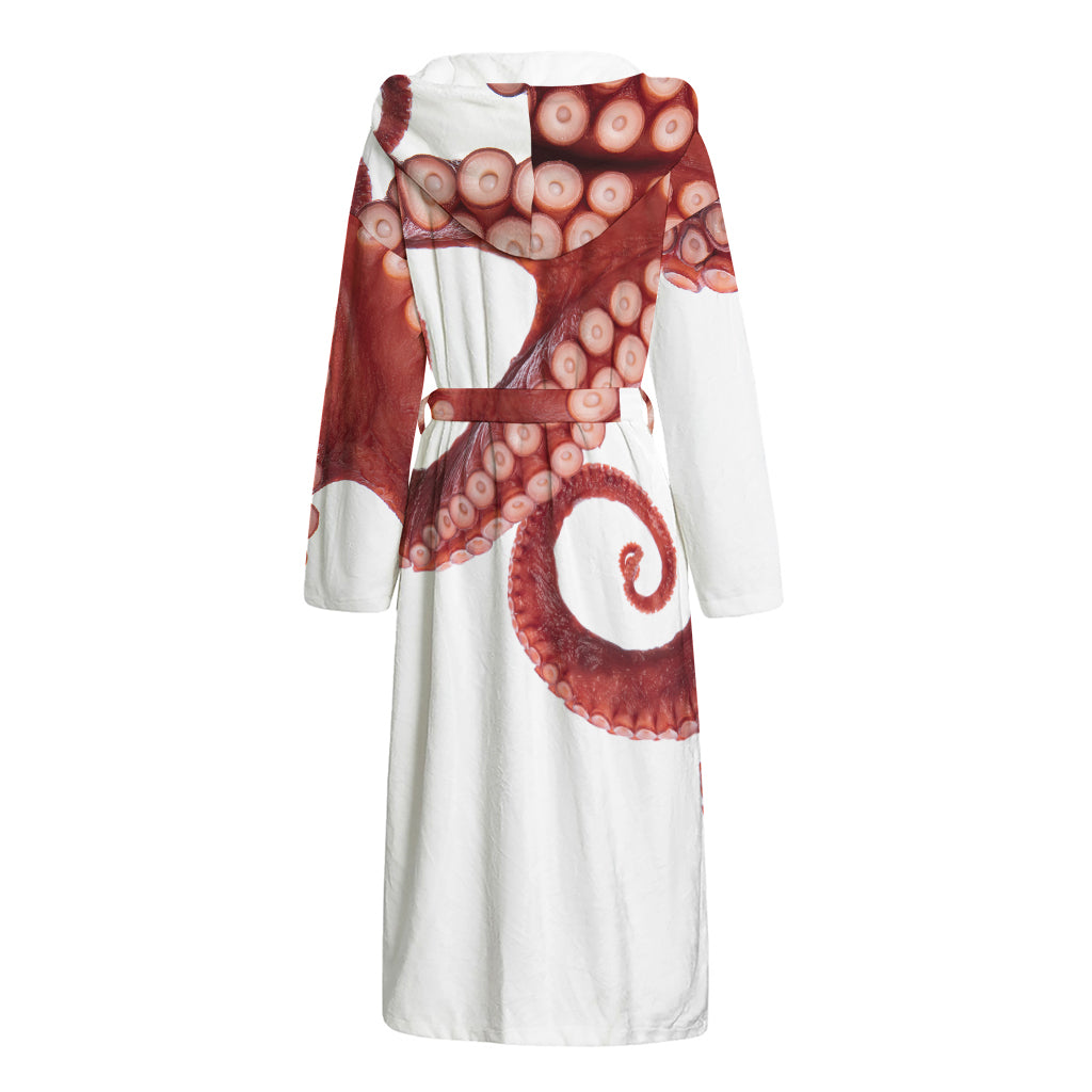 Tentacles Of Octopus Print Hooded Bathrobe