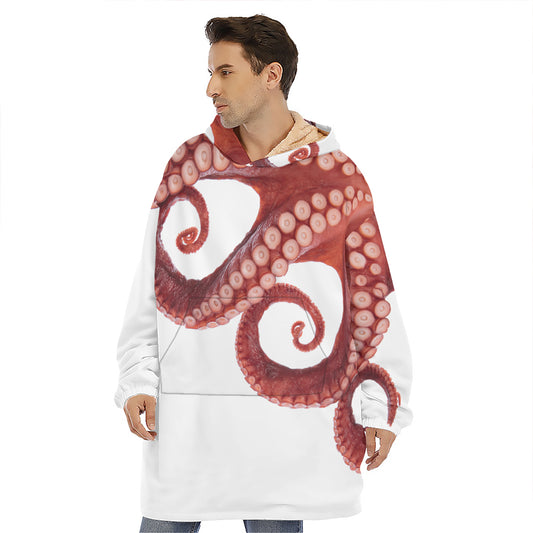 Tentacles Of Octopus Print Hoodie Blanket
