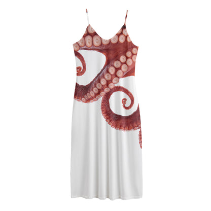 Tentacles Of Octopus Print Jersey Midi Cami Dress