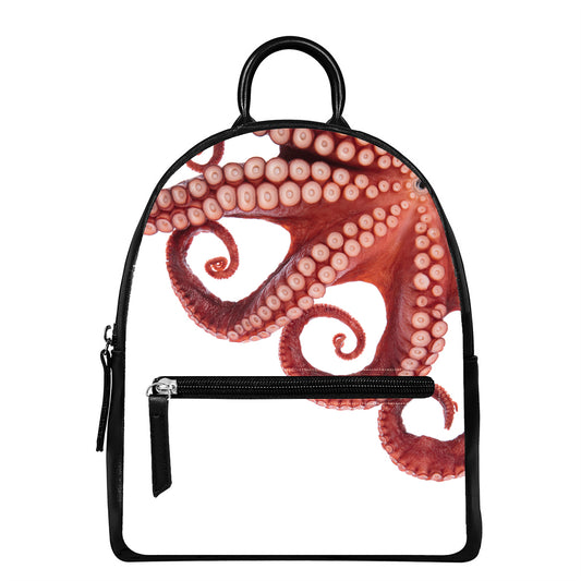 Tentacles Of Octopus Print Leather Backpack
