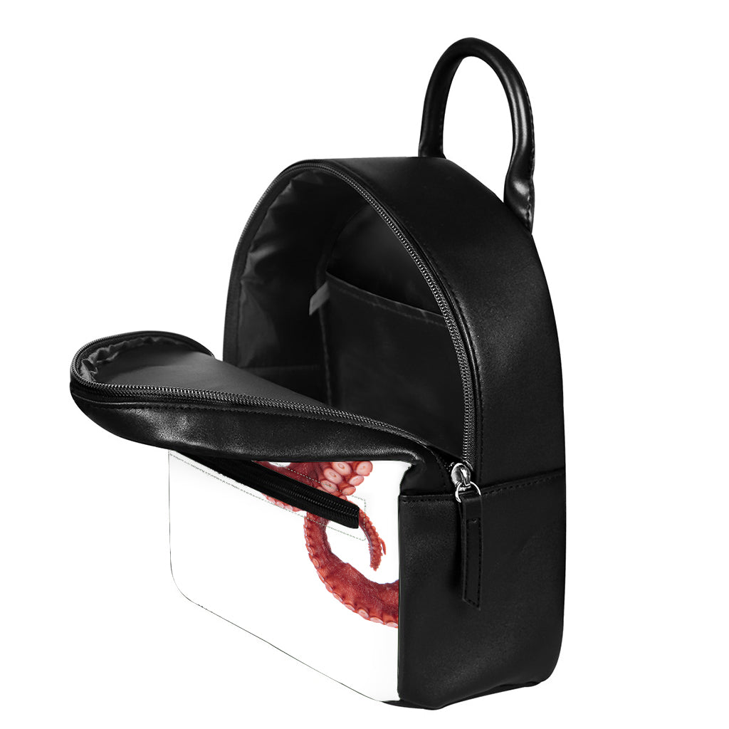 Tentacles Of Octopus Print Leather Backpack