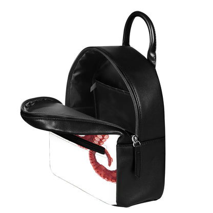 Tentacles Of Octopus Print Leather Backpack