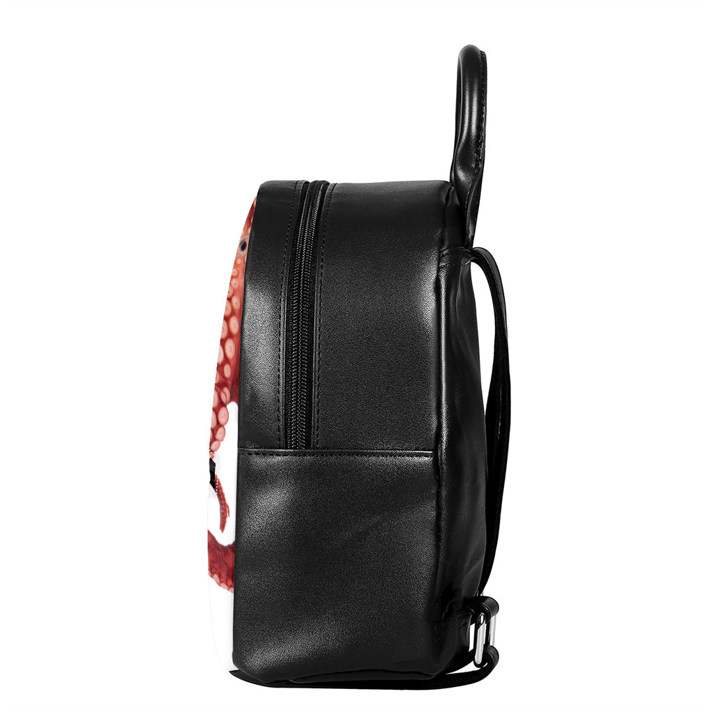 Tentacles Of Octopus Print Leather Backpack
