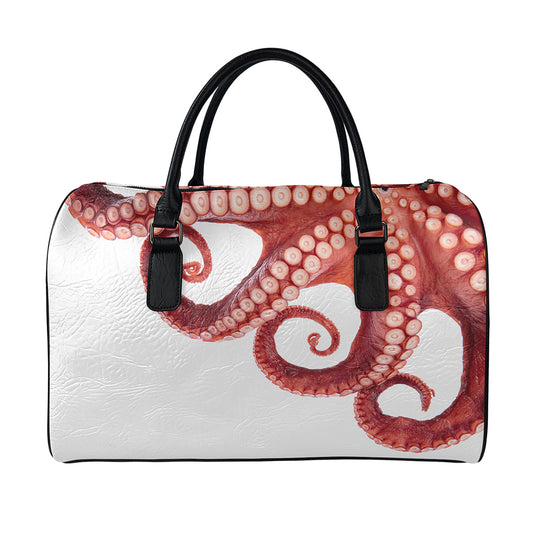 Tentacles Of Octopus Print Leather Duffle Bag