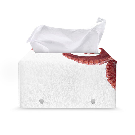 Tentacles Of Octopus Print Leather Tissue Box Cover