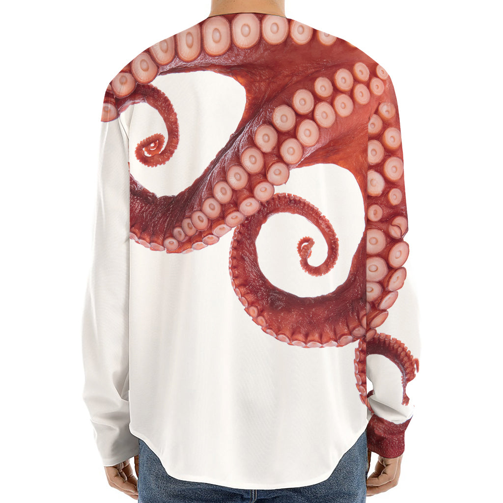 Tentacles Of Octopus Print Long Sleeve Baseball Jersey