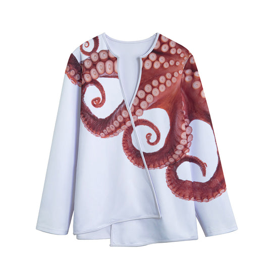 Tentacles Of Octopus Print Long Sleeve Short Coat