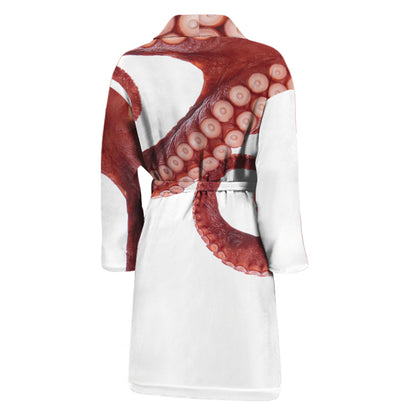 Tentacles Of Octopus Print Men's Bathrobe
