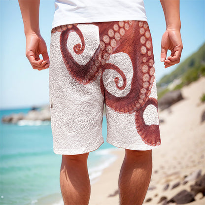 Tentacles Of Octopus Print Men's Cargo Shorts