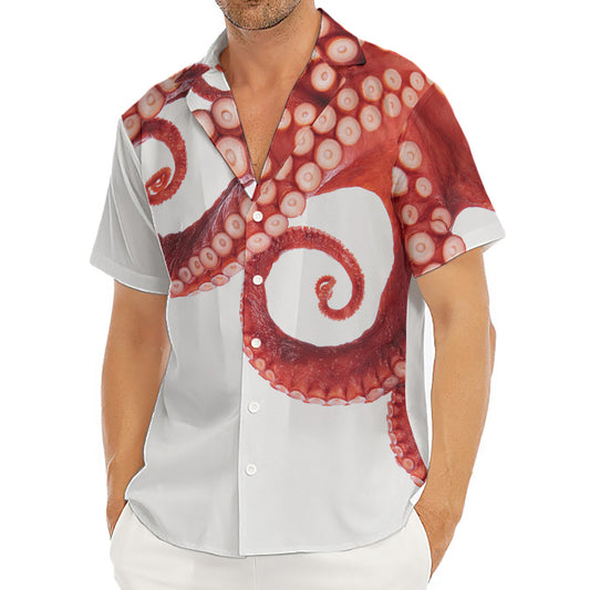 Tentacles Of Octopus Print Men's Deep V-Neck Shirt