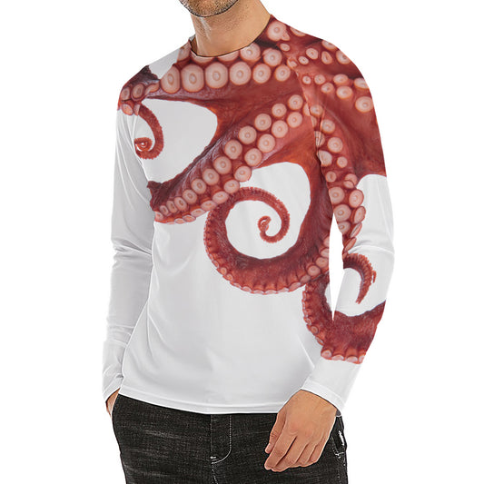Tentacles Of Octopus Print Men's Long Sleeve Rash Guard