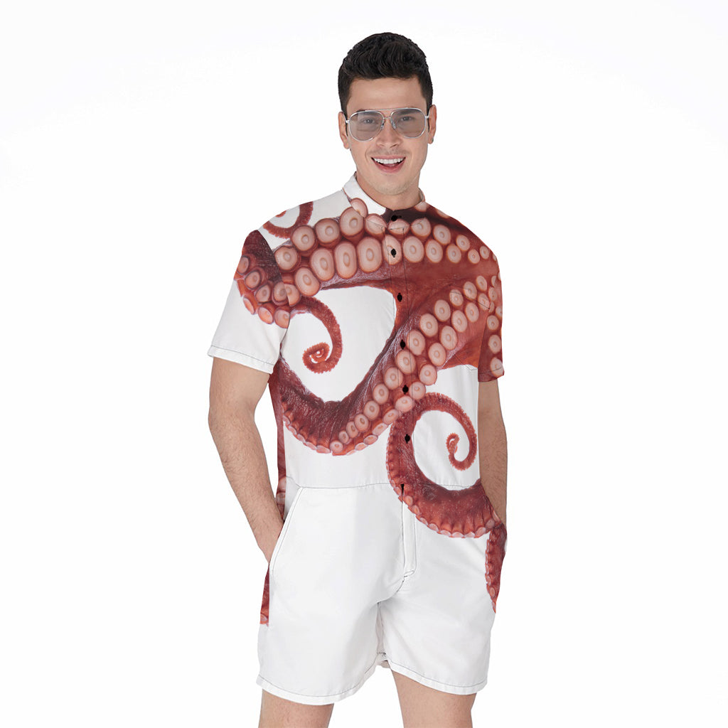 Tentacles Of Octopus Print Men's Rompers