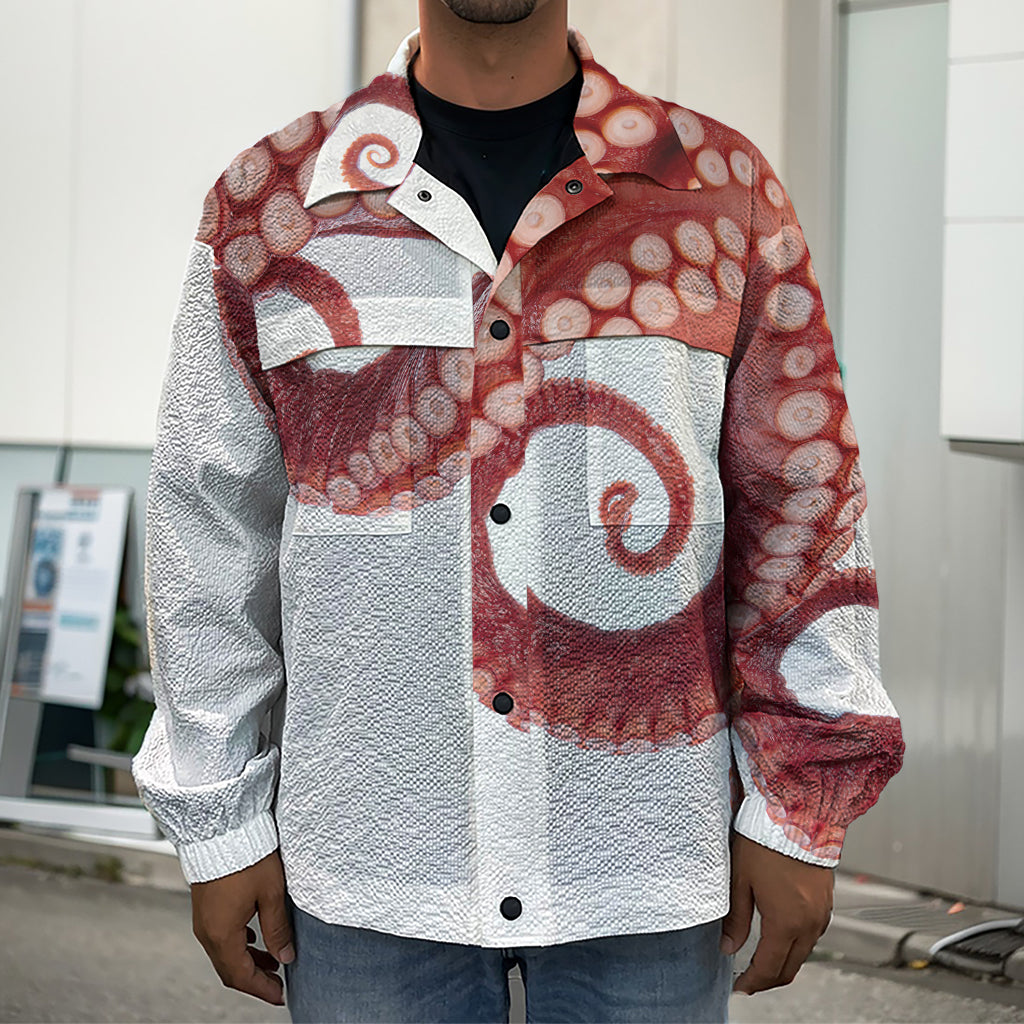 Tentacles Of Octopus Print Men's Shirt Jacket