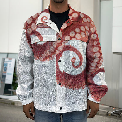 Tentacles Of Octopus Print Men's Shirt Jacket